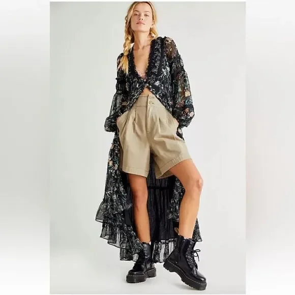 Free People Cassis Printed Chiffon Midi Dress - Picture 5 of 14